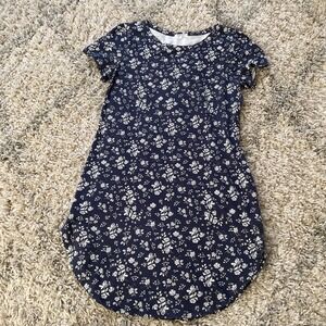 HEART & HIPS Navy Floral Print Short Sleeve Casual Dress Womens L